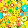 Printed Spandex Flower Stars Floral Star Pattern