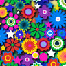 Printed Spandex Flower Stars Floral Star Pattern