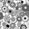 Printed Spandex Flower Stars Floral Star Pattern