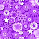 Printed Spandex Flower Stars Floral Star Pattern