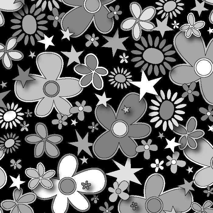Printed Spandex Flower Stars Floral Star Pattern