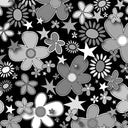 Printed Spandex Flower Stars Floral Star Pattern