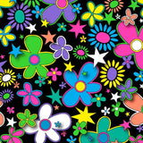 Printed Spandex Flower Stars Floral Star Pattern