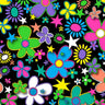 Printed Spandex Flower Stars Floral Star Pattern
