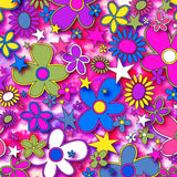Printed Spandex Flower Stars Floral Star Pattern