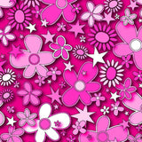 Printed Spandex Flower Stars Floral Star Pattern