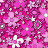 Printed Spandex Flower Stars Floral Star Pattern