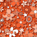 Printed Spandex Flower Stars Floral Star Pattern