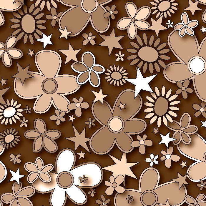 Printed Spandex Flower Stars Floral Star Pattern