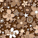 Printed Spandex Flower Stars Floral Star Pattern