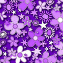 Printed Spandex Flower Stars Floral Star Pattern