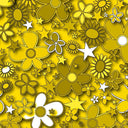 Printed Spandex Flower Stars Floral Star Pattern