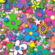 Printed Spandex Flower Stars Floral Star Pattern
