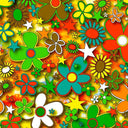 Printed Spandex Flower Stars Floral Star Pattern