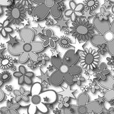 Printed Spandex Flower Stars Floral Star Pattern