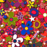 Printed Spandex Flower Stars Floral Star Pattern