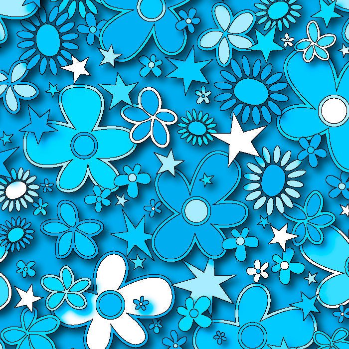 Printed Spandex Flower Stars Floral Star Pattern