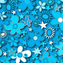 Printed Spandex Flower Stars Floral Star Pattern