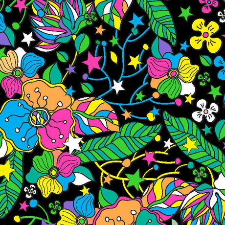 Printed Spandex Flower Stars 4