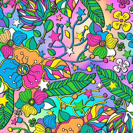 Printed Spandex Flower Stars 4
