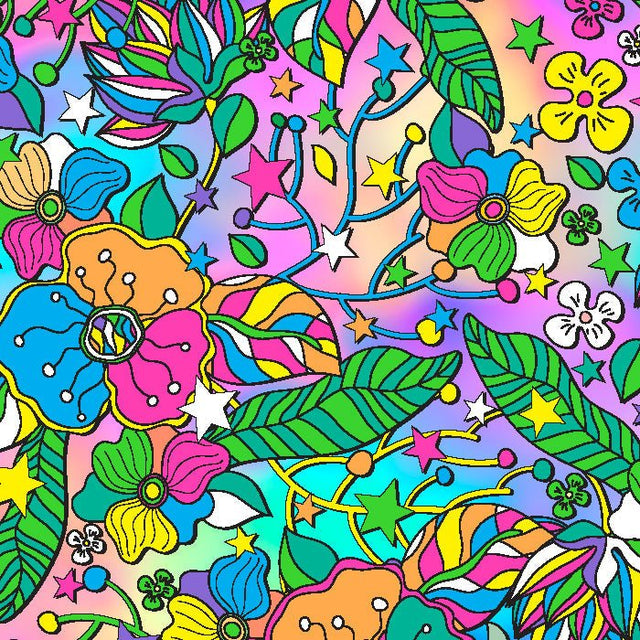 Printed Spandex Flower Stars 4