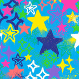Printed Spandex Graffiti Stars Fabric