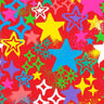 Printed Spandex Graffiti Stars Fabric