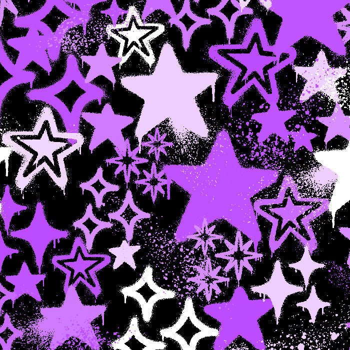 Printed Spandex Graffiti Stars Fabric
