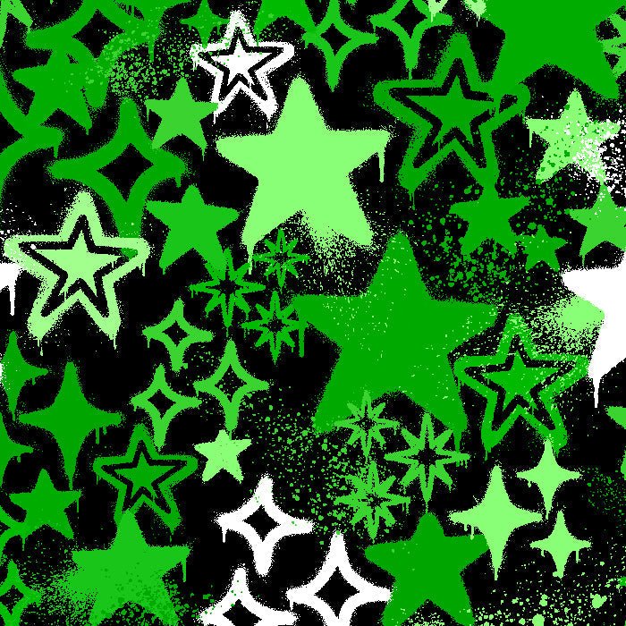 Printed Spandex Graffiti Stars Fabric