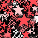 Printed Spandex Graffiti Stars Fabric
