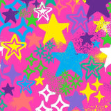Printed Spandex Graffiti Stars Fabric