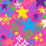 Printed Spandex Graffiti Stars Fabric