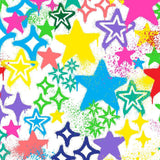 Printed Spandex Graffiti Stars Fabric