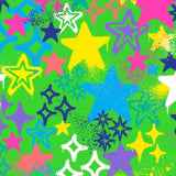 Printed Spandex Graffiti Stars Fabric