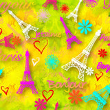 Printed Spandex Eiffel Tower Paris Theme