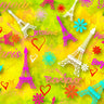Printed Spandex Eiffel Tower Paris Theme