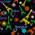 Printed Spandex Eiffel Tower Paris Theme
