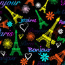 Printed Spandex Eiffel Tower Paris Theme