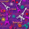 Printed Spandex Eiffel Tower Paris Theme