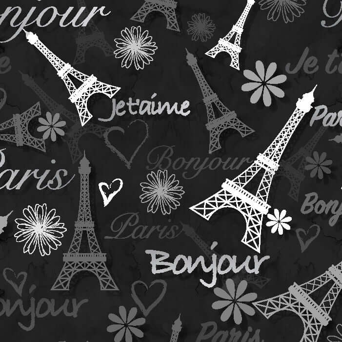 Printed Spandex Eiffel Tower Paris Theme