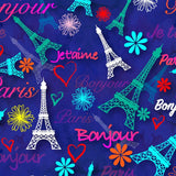 Printed Spandex Eiffel Tower Paris Theme