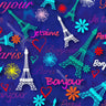 Printed Spandex Eiffel Tower Paris Theme