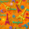 Printed Spandex Eiffel Tower Paris Theme