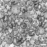 Printed Spandex Watercolor Peace Flowers