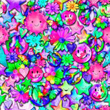 Printed Spandex Watercolor Peace Flowers