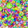 Printed Spandex Watercolor Peace Flowers