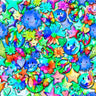 Printed Spandex Watercolor Peace Flowers