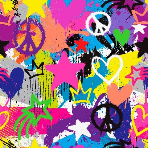 Printed Spandex Paint Print Activewear Fabric