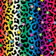 Printed Spandex Rainbow Leopard Fabric