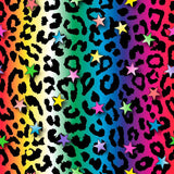 Printed Spandex Rainbow Leopard Fabric